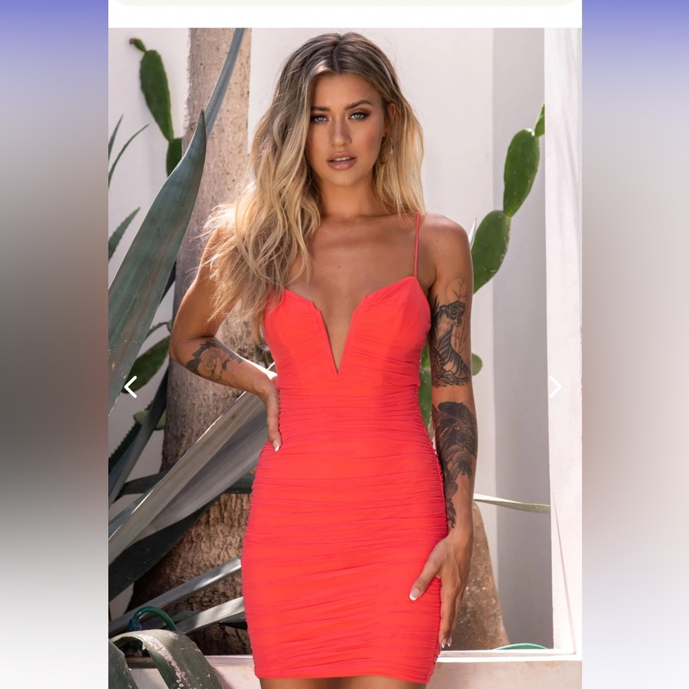 Selfie Leslie Coral Dress-NWT